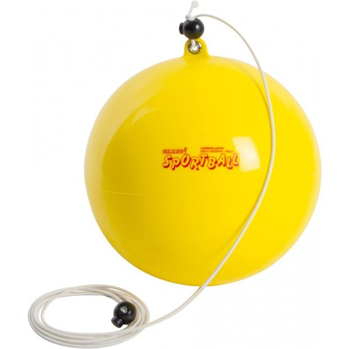 Sport ball f20cm - yellow with elastic band