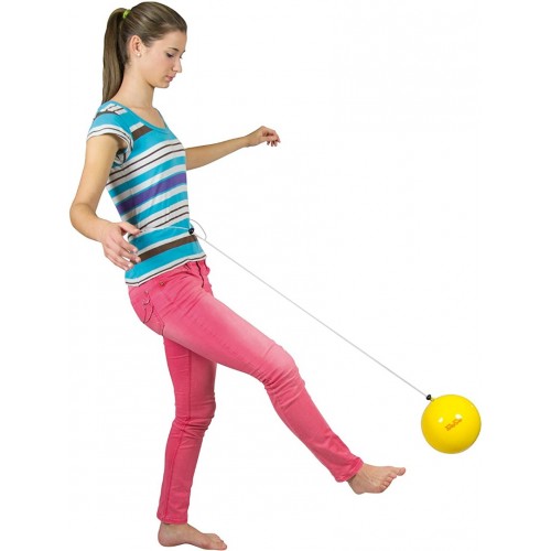 Sport ball f20cm - yellow with elastic band