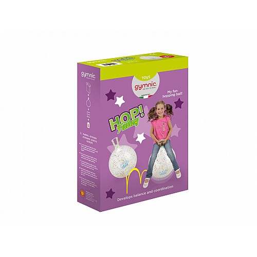 Bouncing ball with handle Hop Fantasy 45cm, 5+ years