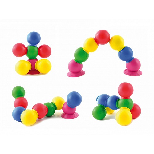 Thera Bolly set – set of 28 pcs. different colored balls suction cups