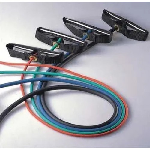 Elastic rope with flexible handles - extra heavy - blue