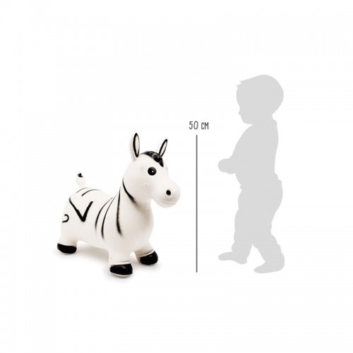 Small Foot Zebra, jumping, rubber, 57 x 27 x 50 cm