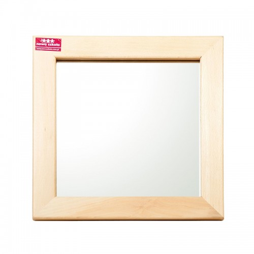 Nowa Szkola Mirror, with a wooden frame, 25 x 25 cm