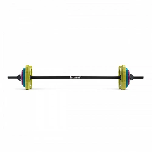 Tiguar Power Gym Barbell Set – Butterfly Version V2 (2 × 1.25 kg; 2 × 2.5 kg; 2 × 5 kg; Bar; 2 × Collar), PU