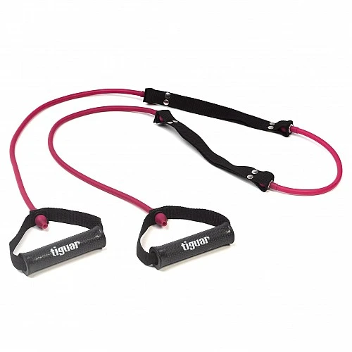 Фитнес ластик с дръжки Tiguar Double Tube 2.0. (Light – Purple)