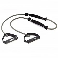 Фитнес ластик с дръжки Tiguar Double Tube 2.0. (Hard - Grey)