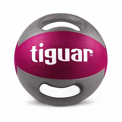 Медицинска топка Tiguar Medicine Ball with Handles 5,0 kg (Purple/Grey)