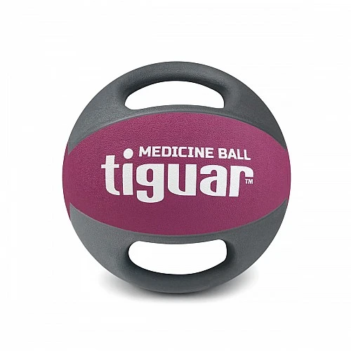 Медицинска топка Tiguar Medicine Ball with Handles 5,0 kg (Purple/Grey)