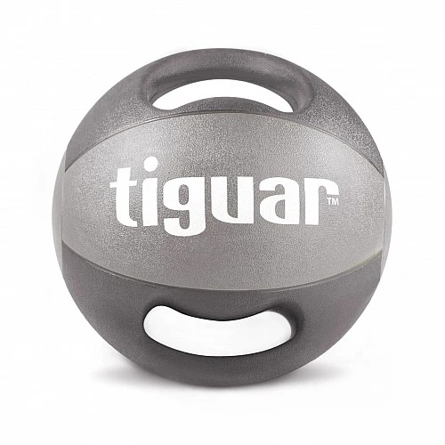 Медицинска топка Tiguar Medicine Ball with Handles 8,0 kg (Grey/Grey)