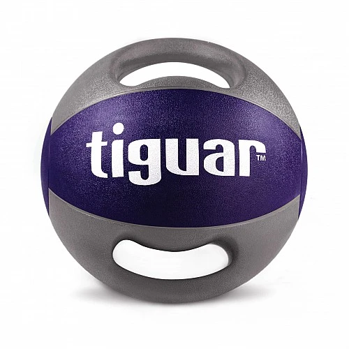 Медицинска топка Tiguar Medicine Ball with Handles 10,0 kg (Aubergine/Grey)
