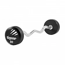 Крива щанга с фиксирана тежест Tiguar Curl PU Barbell 30 kg
