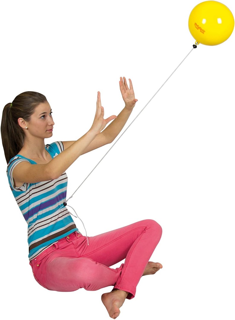 Sport ball f20cm - yellow with elastic band