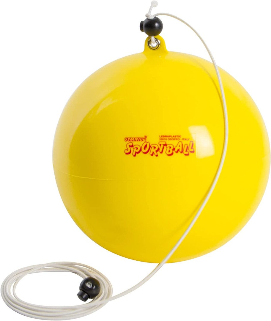 Sport ball f20cm - yellow with elastic band