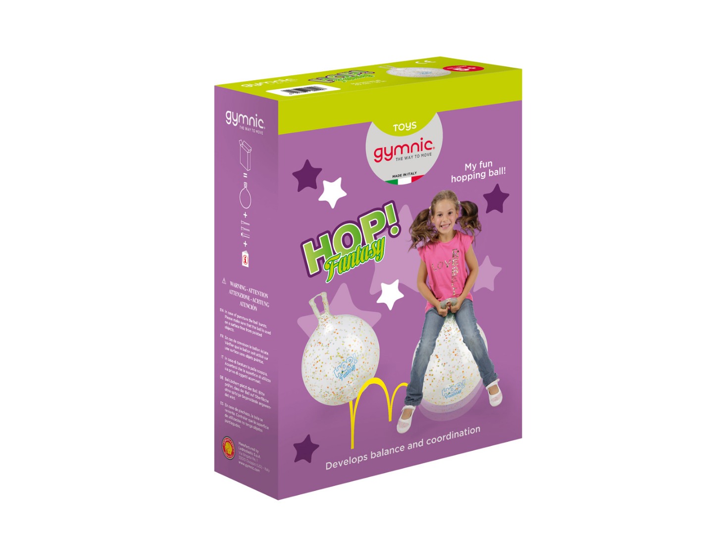 Подскачаща топка с дръжка Hop Fantasy 45см, 5+г