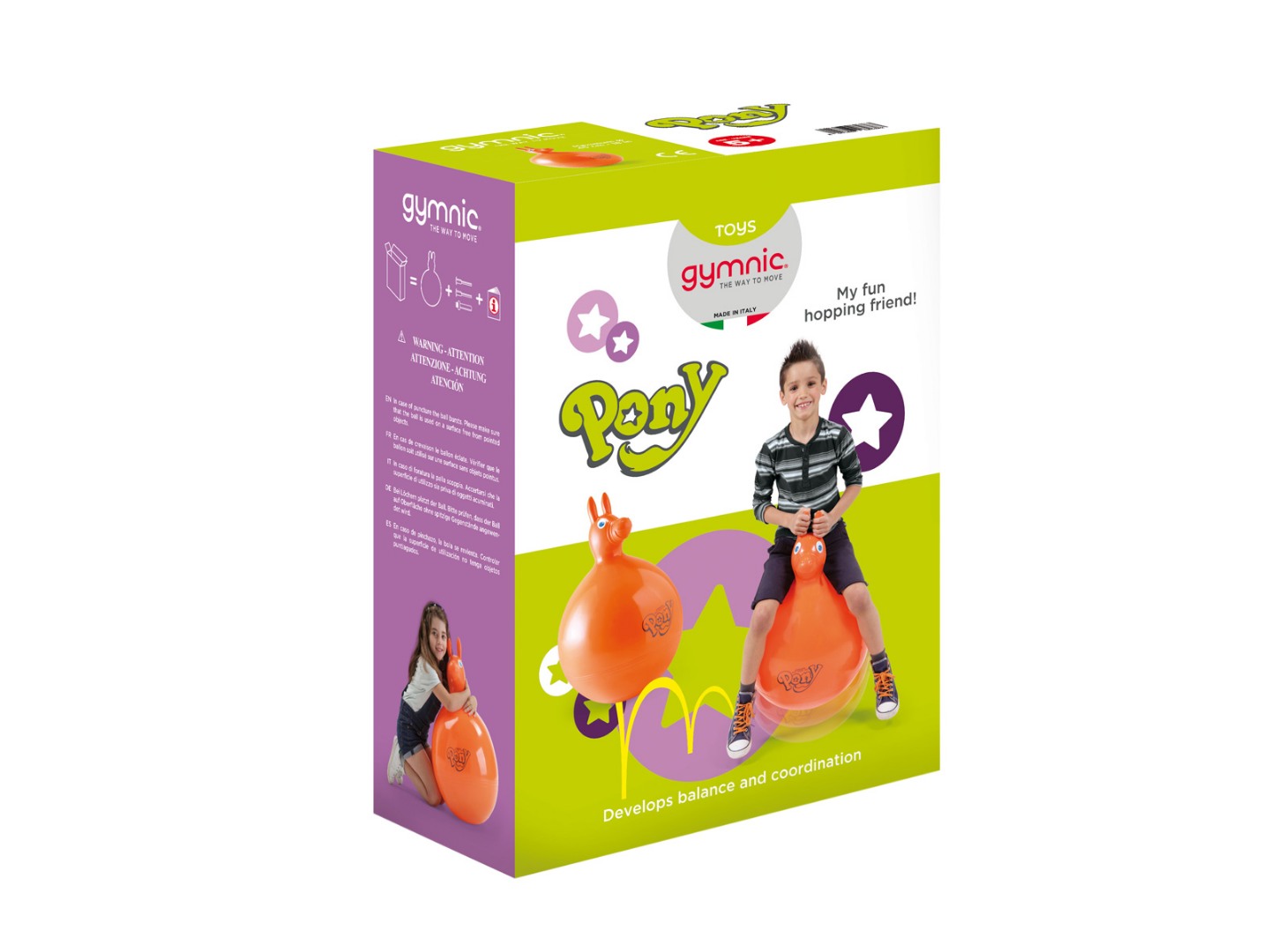 Подскачаща топка с дръжка Pony 45см