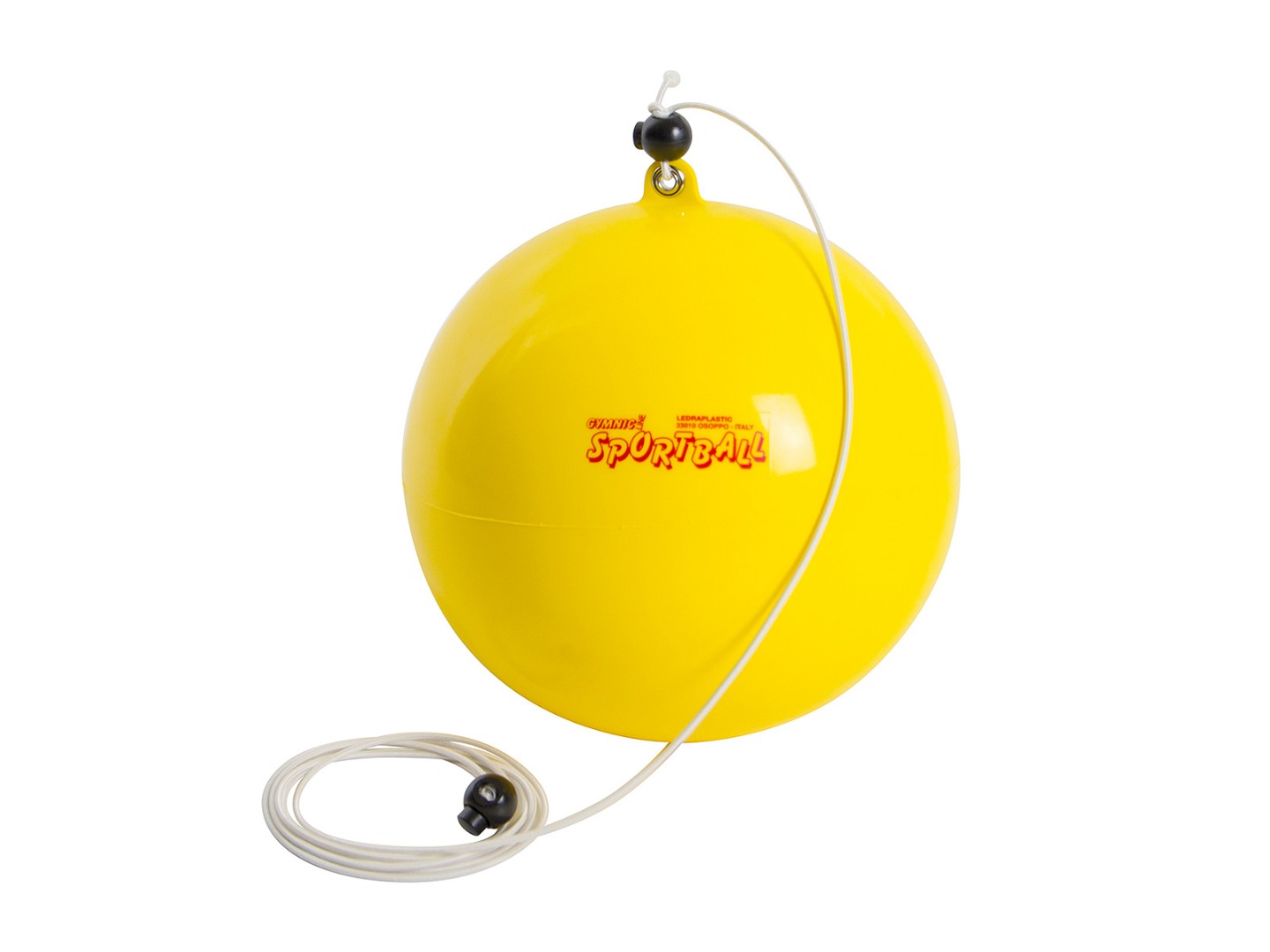 Sport ball f20cm - yellow with elastic band