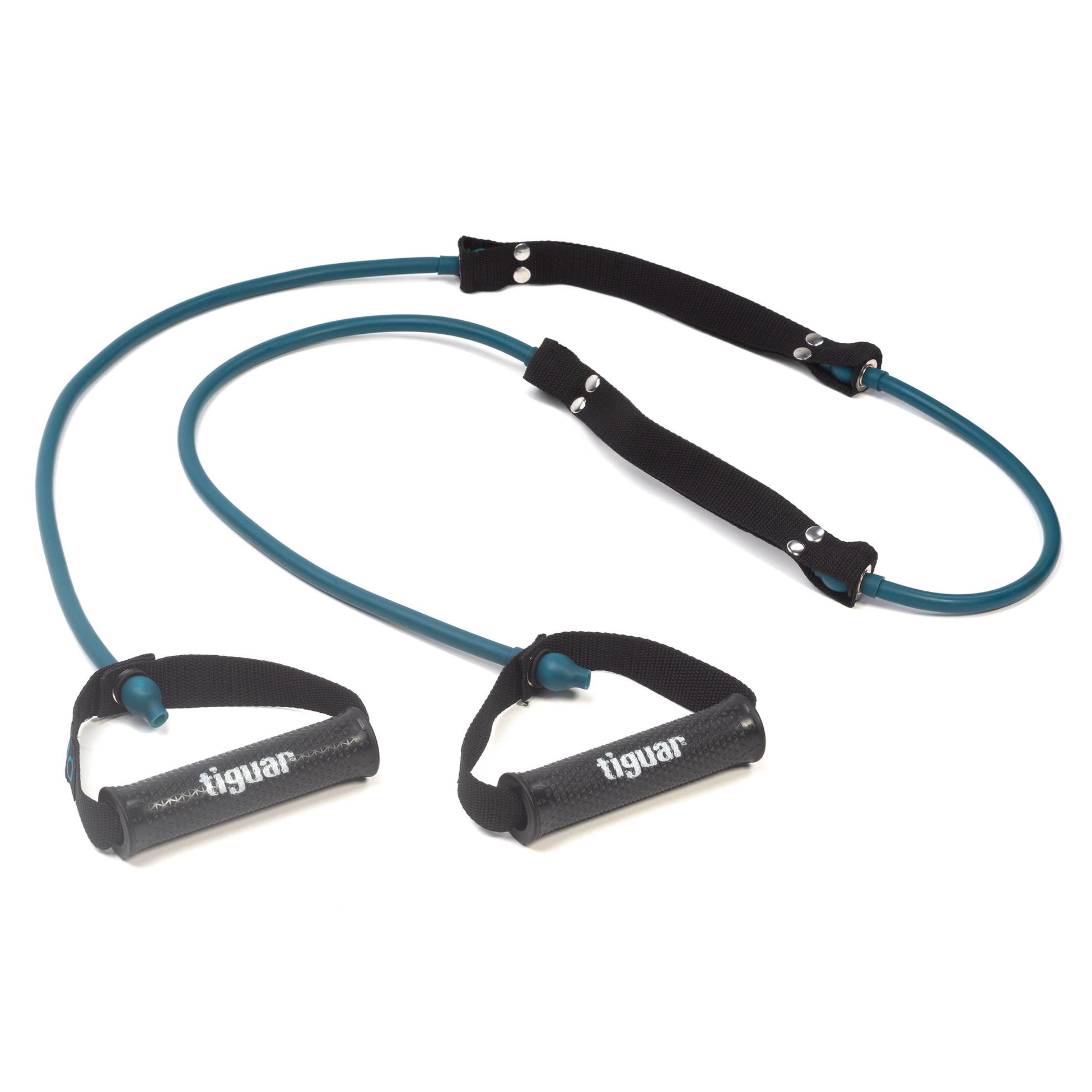 Фитнес ластик с дръжки Tiguar Double Tube 2.0. (Medium - Marine)
