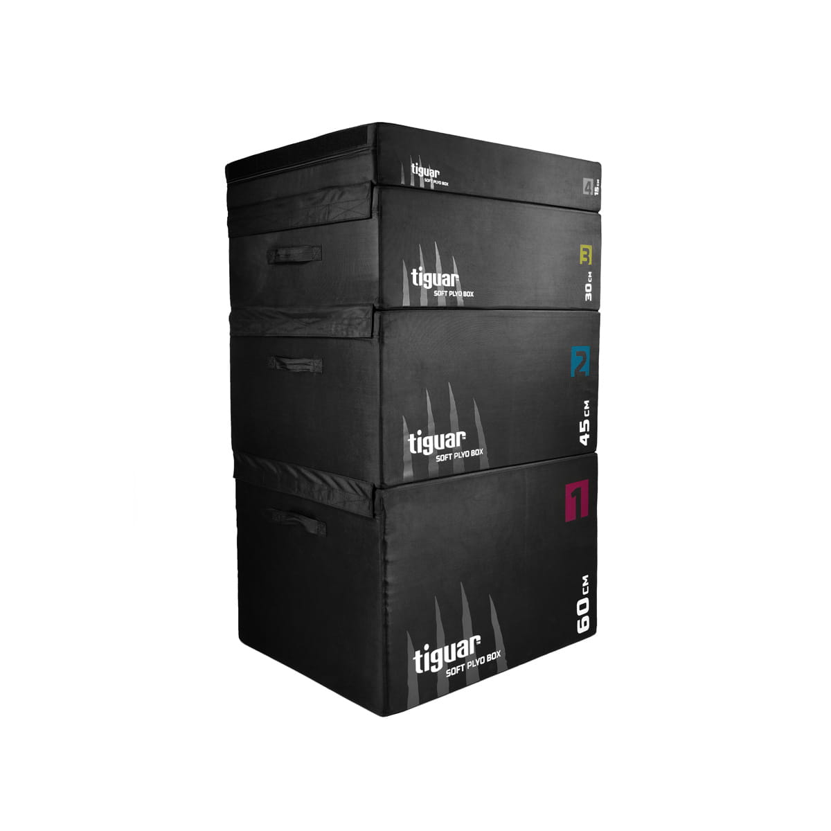 Плиометрична кутия Tiguar Plyo Soft Box V2 (1 × 15 cm Box, 1 × 30 cm Box, 1 × 45 cm Box, 1 × 60 cm Box)