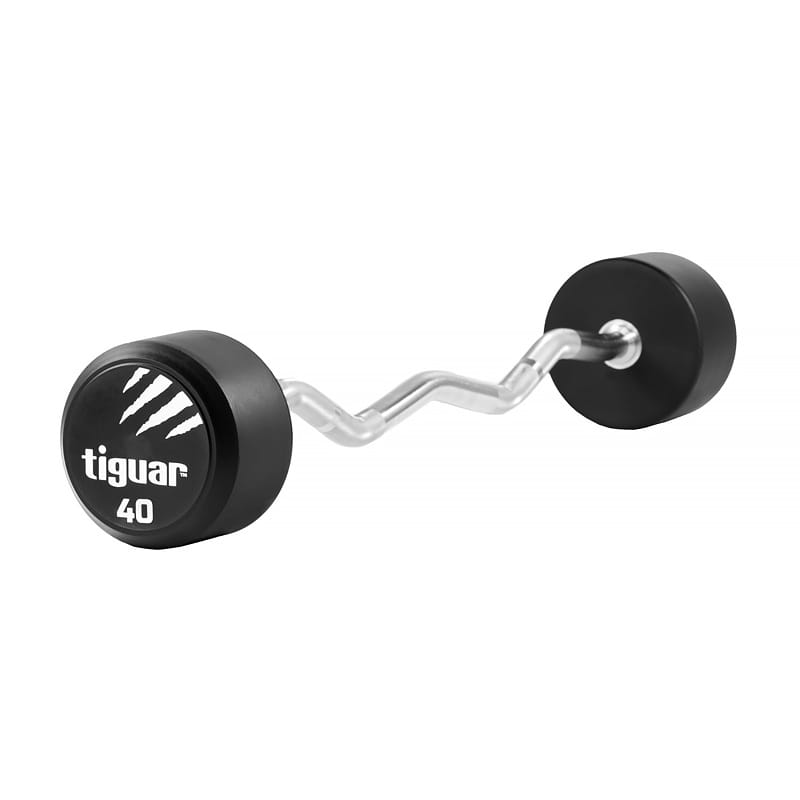 Крива щанга с фиксирана тежест Tiguar Curl PU Barbell 40 kg