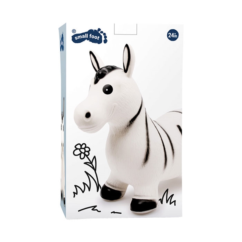 Small Foot Zebra, jumping, rubber, 57 x 27 x 50 cm