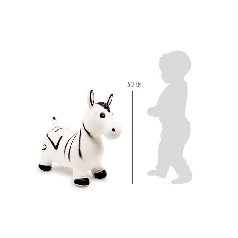 Small Foot Zebra, jumping, rubber, 57 x 27 x 50 cm