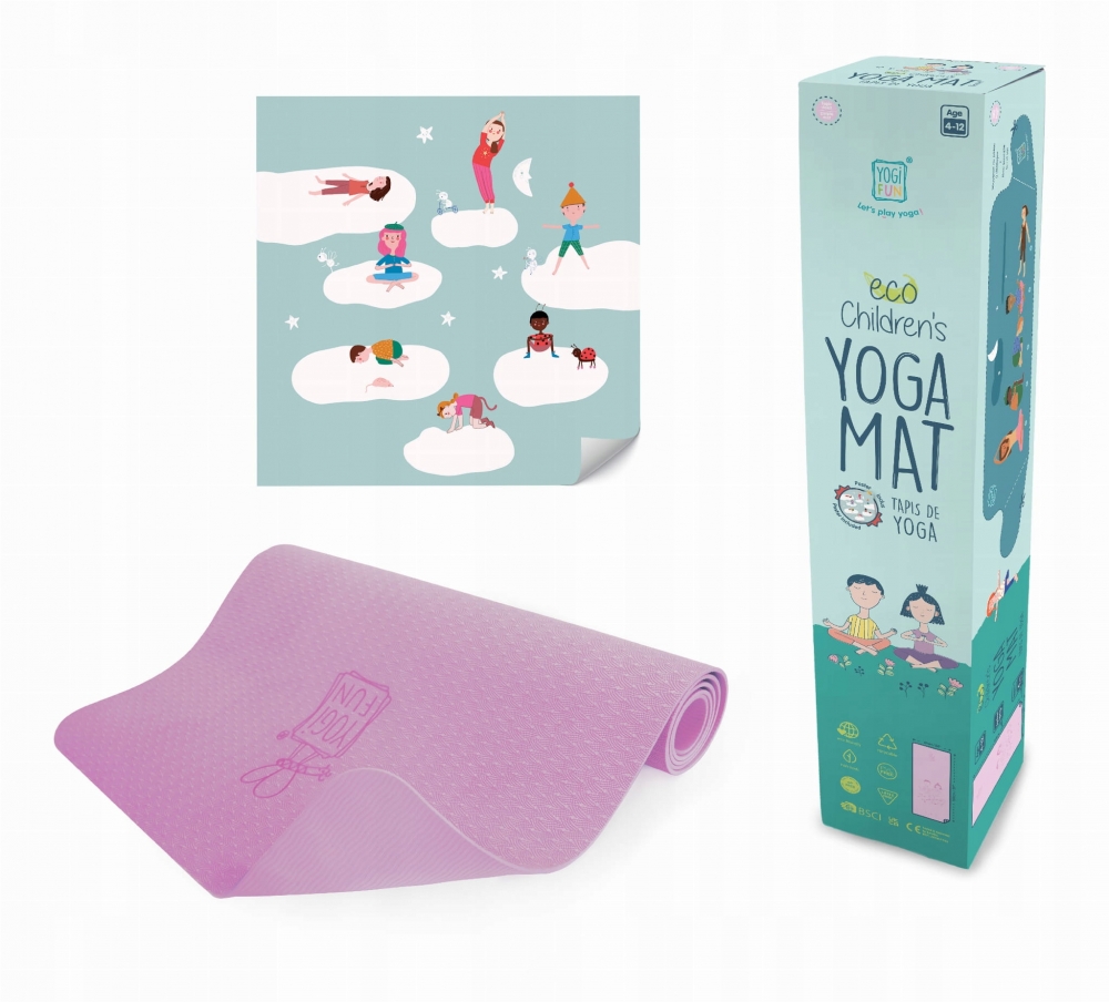 Yoga mat for children 61 x 150 cm, Purple